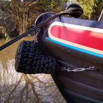 Bow Of Narrowboat Bosley With V Bow Fender Attached With Shackles And Turnbuckles