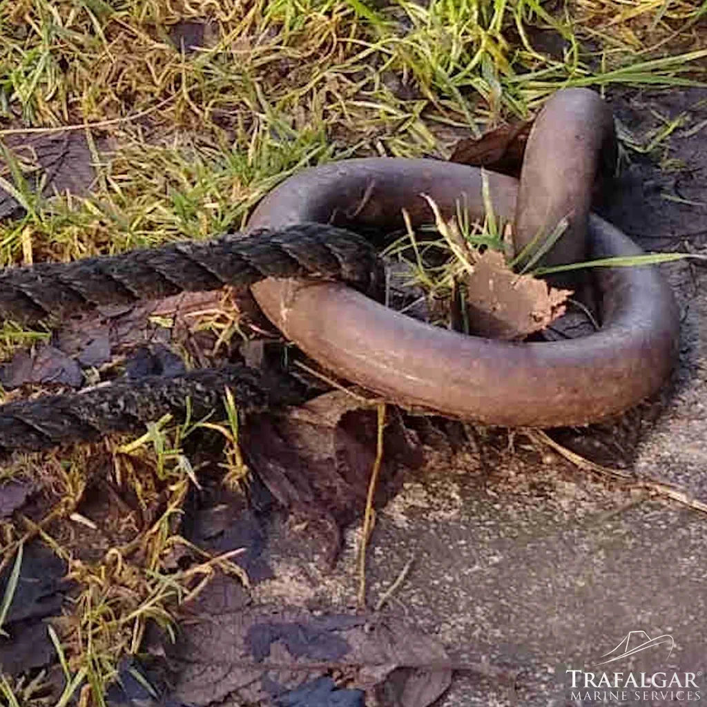 Mooring Rope Around A Steel Mooring Ring