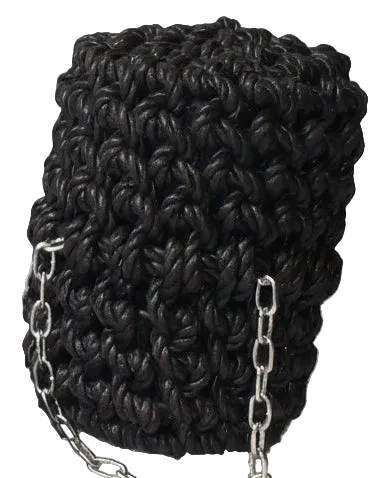 Black Long Button Rope Fender for Canal Narrowboat