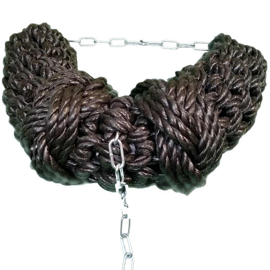 Black Rope U Bow Fender For Wide Beam Boats With Two Turks Head Knots
