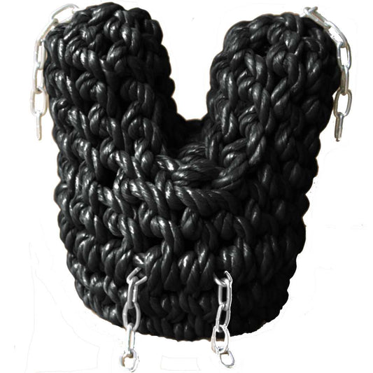 Black Rope V Bow Fender For Canal Narrowboat