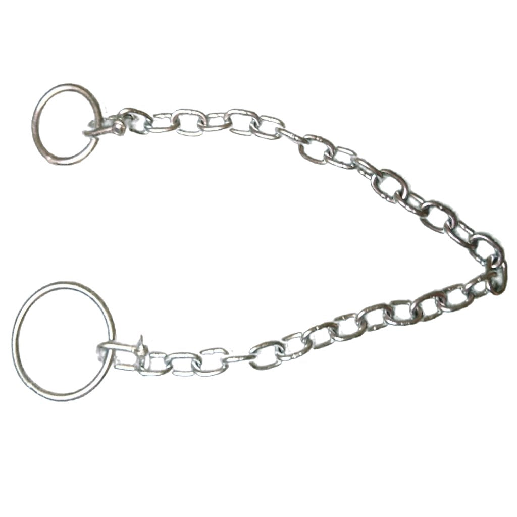 Mooring Chain And Rings For Canal Narrowboats. One Small Ring That Passes Through The Larger Ring.. Rings Are Connected By A Length Of Chain