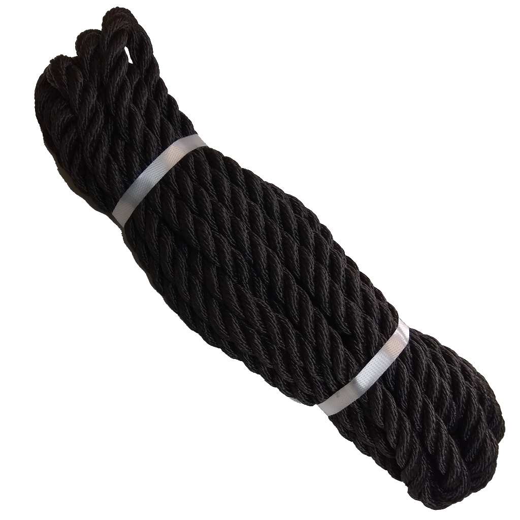Black Mooring Rope, Various Diameters (10M)