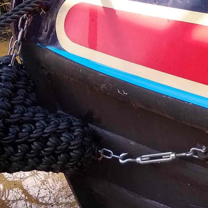 A M8 Turnbuckle Used To Attach A V Bow Rope Fender On The Front Of A Canal Narrow Boat 